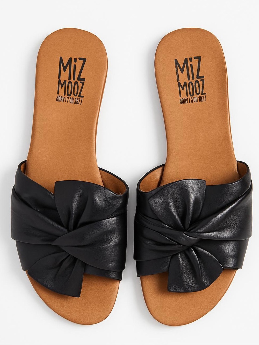 Miz Mooz black leather Angelina bow sandals size 10